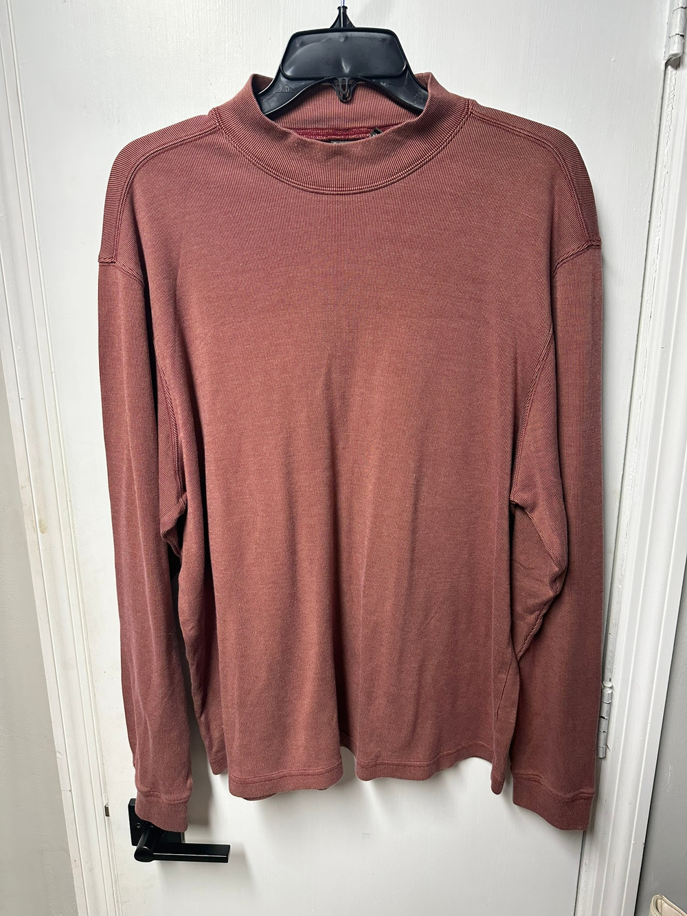Saks Fifth Ave |‎ Silk Cotton Rust Mock Neck Top | Size XL